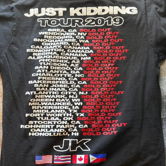 Jo Koy Adult Shirt Medium Black Just Kidding 2019 Tour Official - Picture 5 of 6